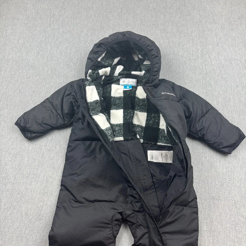 Columbia Snowsuit Baby 12-18 Months Black Snuggly Bunny Down Bunting Hooded